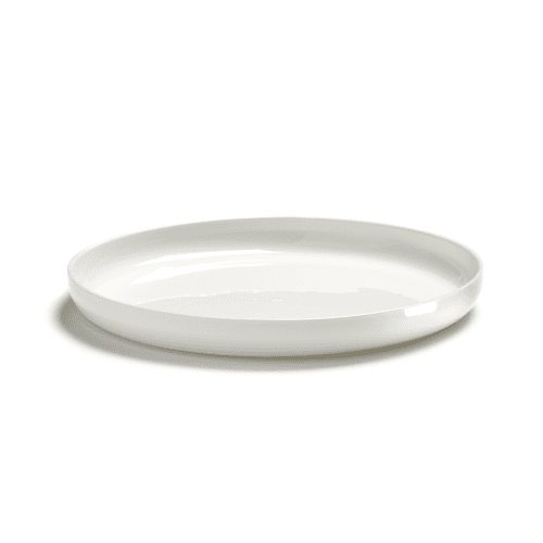 Image showing the Base Set of 2 glazed high plates, White product.