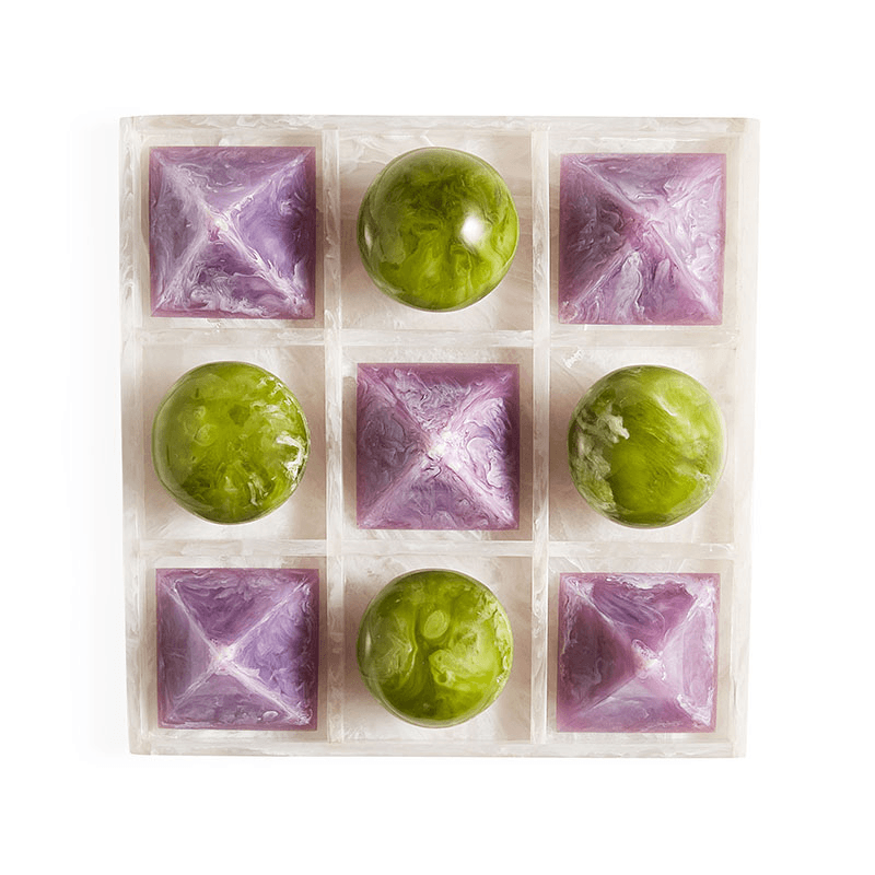 Mustique Tic Tac Toe Set, Green & Lavender