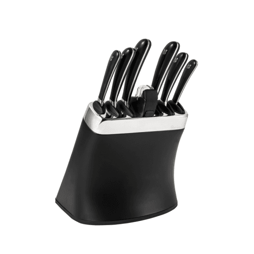 Image showing the Signature 8 Piece Knife Block Set with Sharpener, Black product.