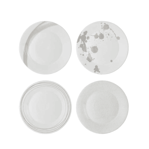 Image showing the Pacific Set of 4 Side Plates Assorted, Stone product.