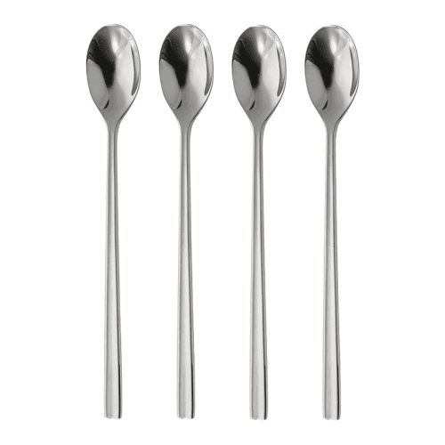 Image showing the Blockley 4 Piece Long Handled Spoon Set, Stainless Steel product.