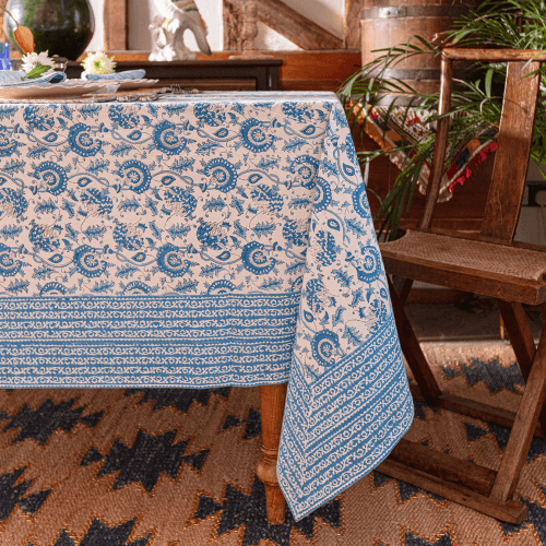 Image showing the Suzani Tablecloth, Blue product.