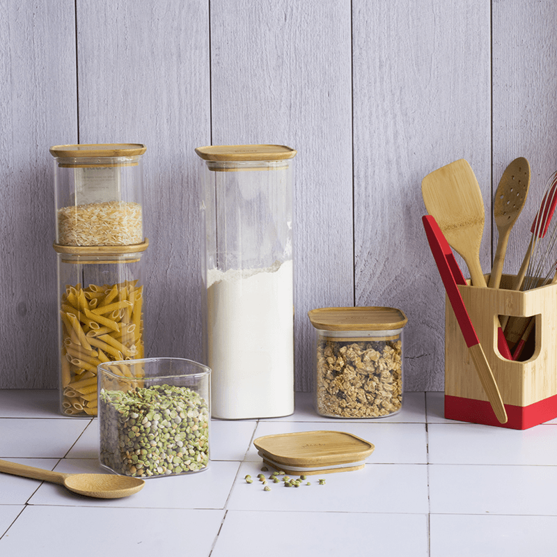 Glass Food Storage With Bamboo Lid