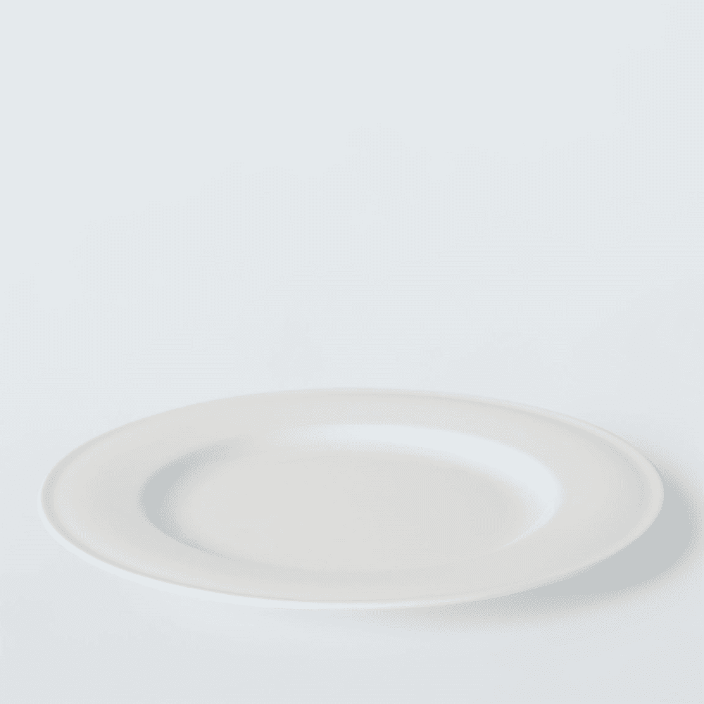 Queensberry Hunt Concave Dinner Plate, White
