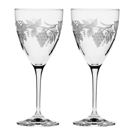 Image showing the Grapevine Set of 2 Large Wine Glasses, Clear product.