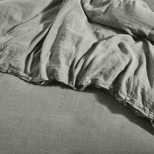 Image showing the Linen Duvet Cover, King, Moss product.
