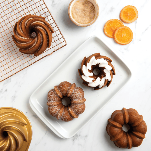 Image showing the Premier Cast Classic Duet Bundt Pan, Gold product.