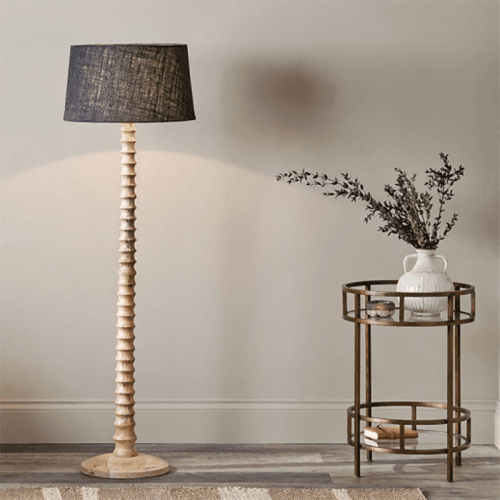 Image showing the Avisa Mango Wood Floor Lamp, Natural product.