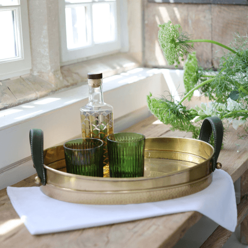 Image showing the Serving Tray, Antique Brass product.