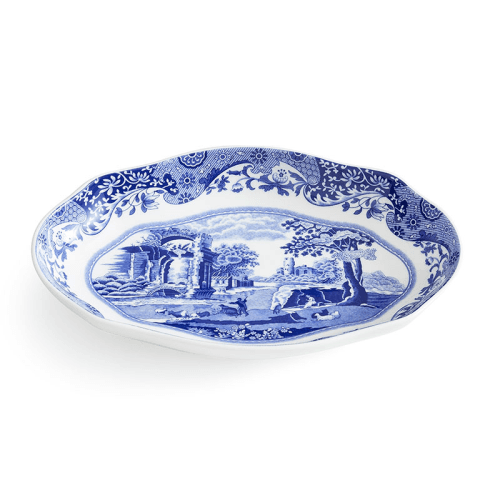 Image showing the Blue Italian Oval Fluted Dish, Blue product.