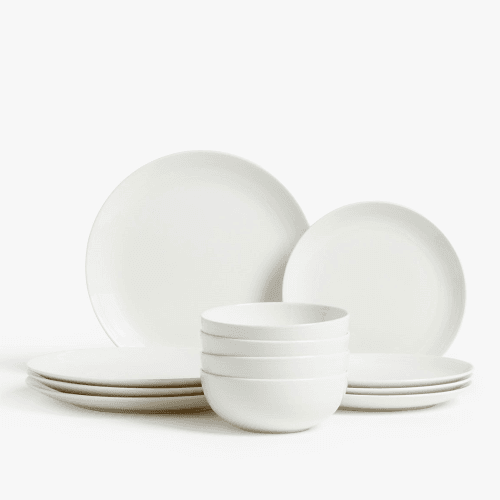 Image showing the Luna 12 Piece Dinner Set, Stainless Steel product.