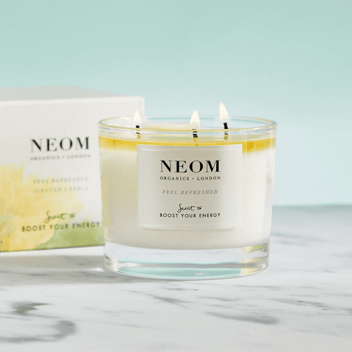 Image showing the Scent to Boost Your Energy Scented Candle Feel Refreshed, White product.