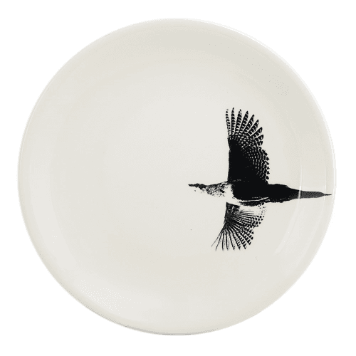 Image showing the Chambord Hen Pheasant Side plate, White/Black product.