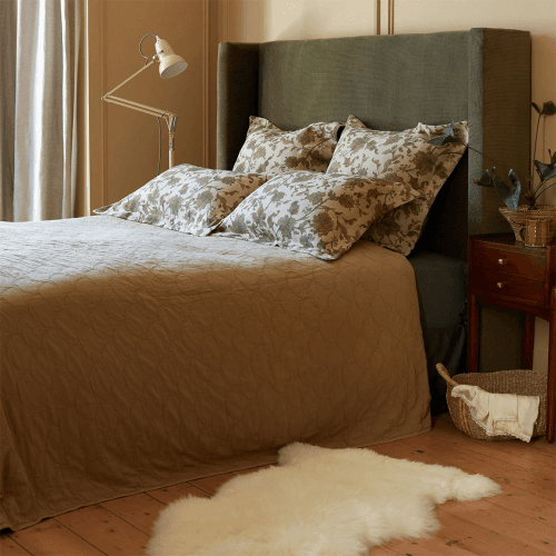 Image showing the Milo Cotton Quilted Throw, Mustard product.