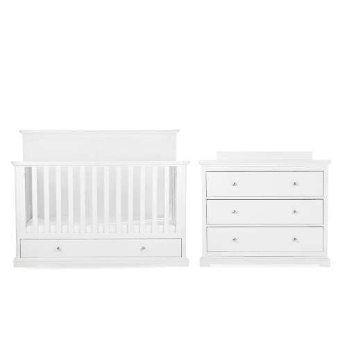 Image showing the Beaumont Grand 2 Piece Nursery Furniture Set, White product.