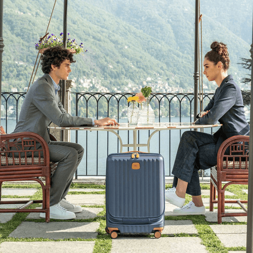 Image showing the Capri Carry-On Suitcase with Front Pocket, Blue product.