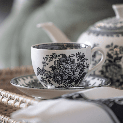 Image showing the Asiatic Pheasants Teacup, Black & White product.