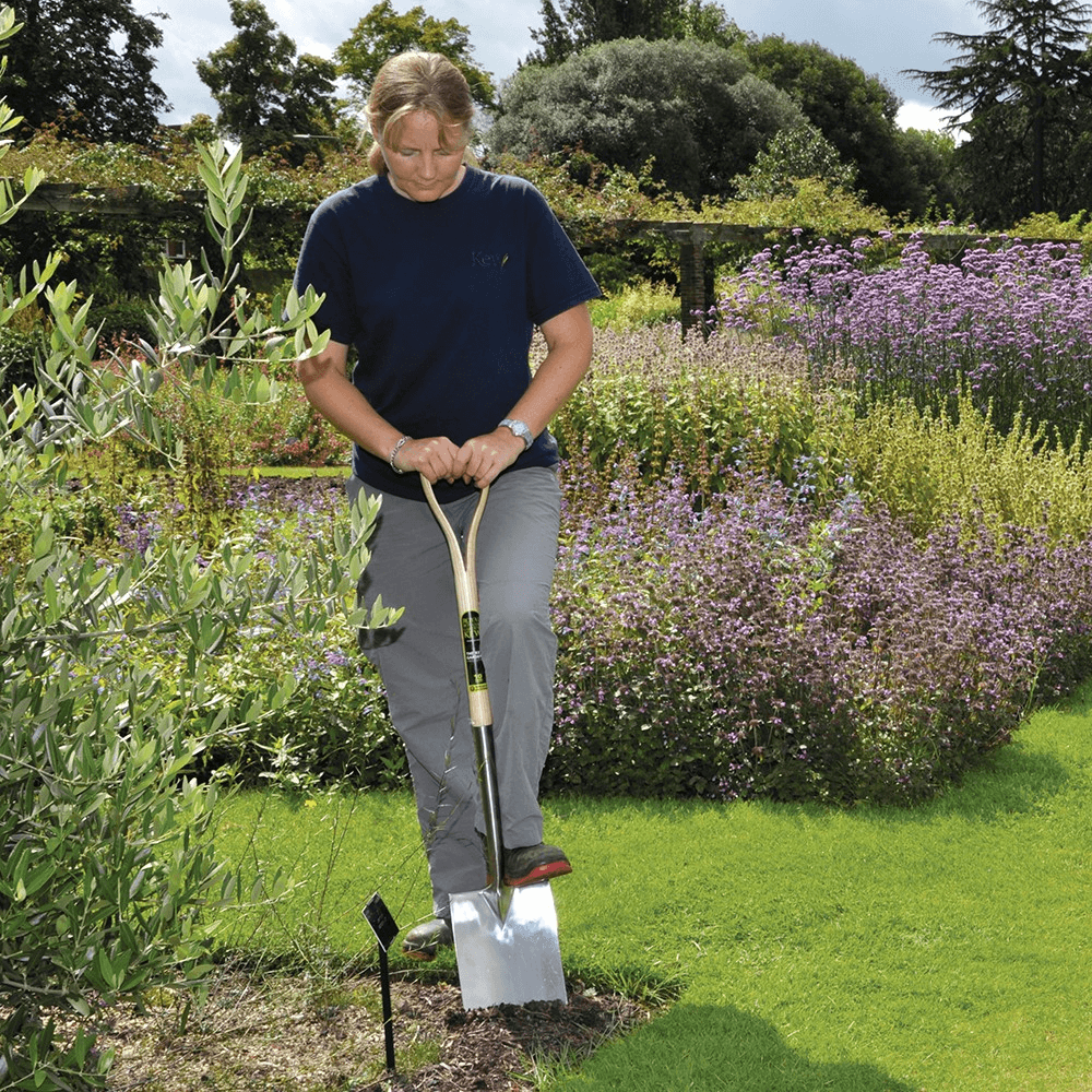 Treaded digging spade, Natural/Silver